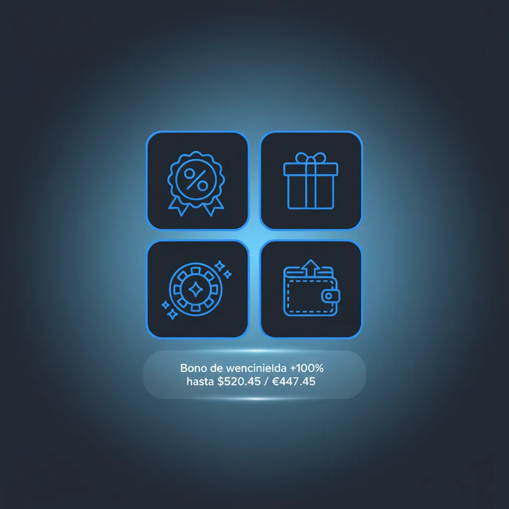 Bono de bienvenida 100% en primer depósito hasta $520.45/€447.45. Min US$10, rollover 35x en slots, 7 días.