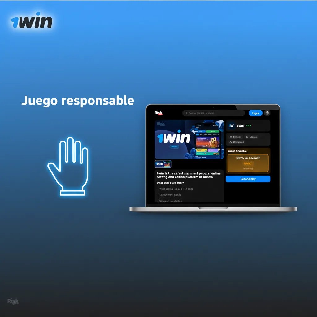 Banner de juego responsable con consejos: límites de depósito, pausas, no jugar bajo estrés y pedir ayuda profesional