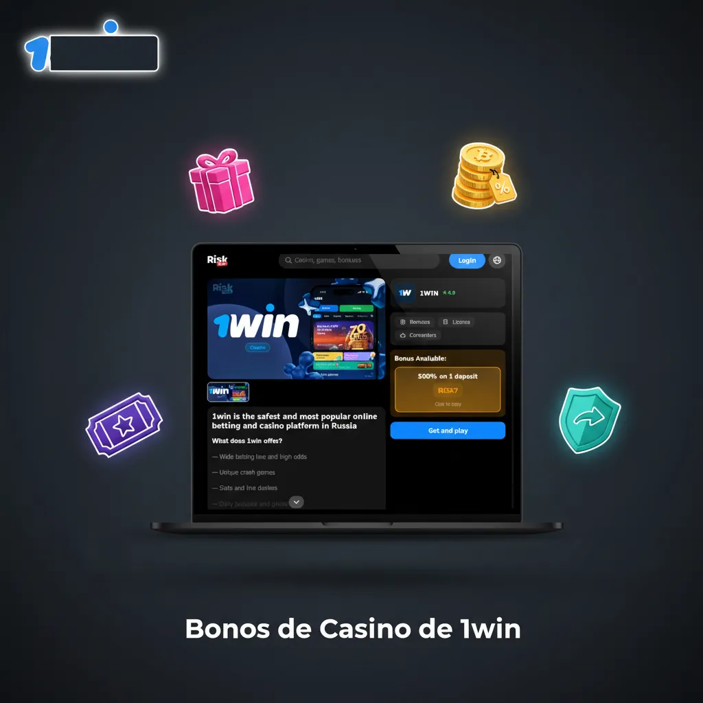 Bonos de Casino de 1win: bienvenida 100%, giros semanales, recarga fin de semana, cashback en vivo y torneos de slots.