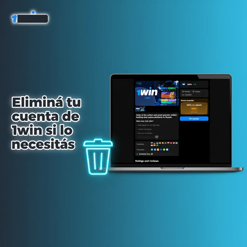 Pantalla de 1win mostrando opciones de cierre de cuenta o autoexclusión en Perfil > Seguridad; confirmación por email.