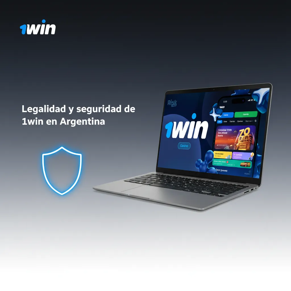 Gráfico sobre legalidad y seguridad de 1win en Argentina: licencia privacidad regulación provincial juego responsable y T&C.